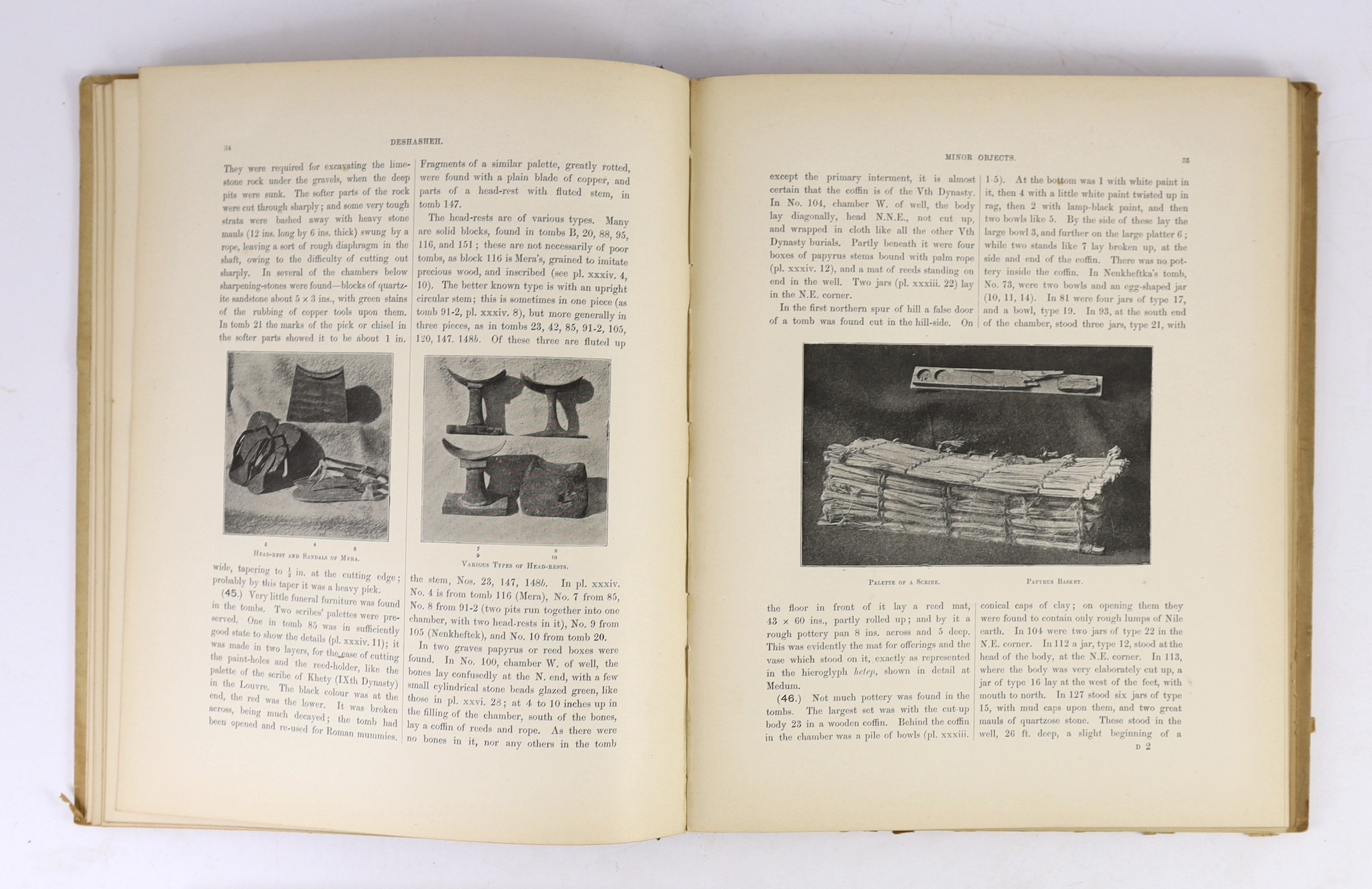 Archaeological Survey of Egypt - Sixth Memoir: A collection of Hieroglyphs, by F.Llewellyn Griffith. 9 coloured plates; publisher's cloth-backed printed boards, 4to. 1898; Archaeological Survey of Egypt - Eighth Memoir: